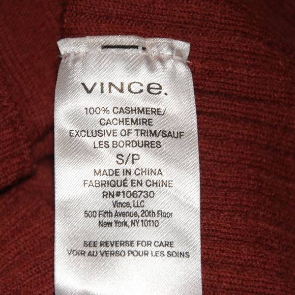 VINCE. Mixed Rib Cashmere Long Sleeve Sweater sz S - Picture 7 of 8